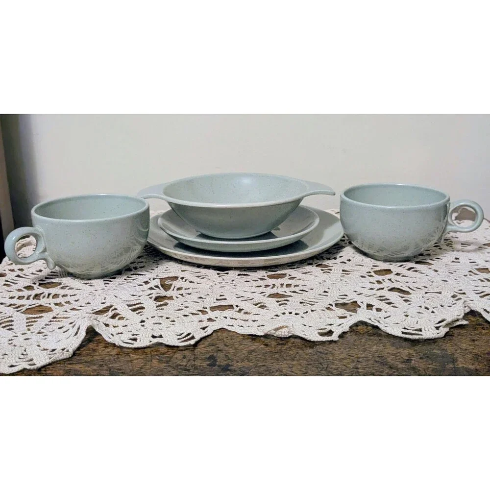 Vintage Taylor Smith Taylor Pebbleford Granite 5-Piece Partial Set 1953